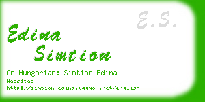 edina simtion business card